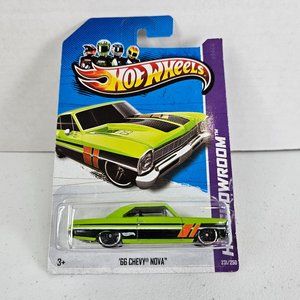 NEW Hot Wheels HW SHOWROOM '66 CHEVY NOVA Lime Neon Green 2013 #231